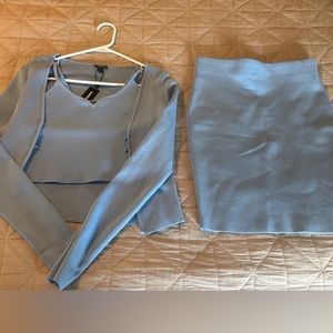 Express Body Contour Set Crop Tank w/ Pencil Skirt and Cardigan  SMALL